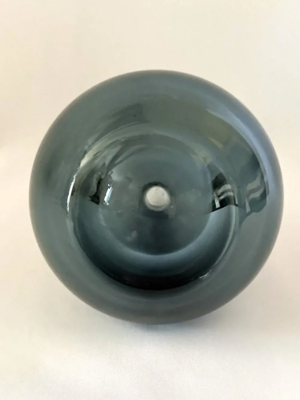 Krosno Poland Handblown Art Glass Vase Smokey Blue & Clear Sommerso Style 6